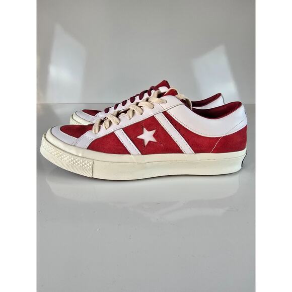 Rare! Converse All Star Academy Sneakers M8/W10 Red White Suede Shoes 167135C main image 6